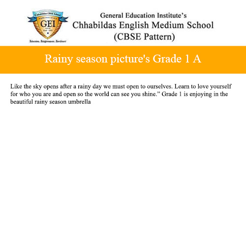 Rainy season picture's Grade 1 A